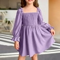 thumbnail image 2 of Gyujnb Girls Party Dress Square Neck Flutter Sleeve Ruffle Hem High Waist Lace Trim Elegant,9-10 Years, 2 of 4