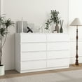 thumbnail image 5 of Resenkos 8 Drawer Wide Dressers for Bedroom, Modern Chest of Drawer Organizer, White, 5 of 12