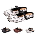 thumbnail image 4 of oqasdz Casual Shoes for Women Lightweight Lace Front Polka Dot Pattern Ballet Shoes Elegant Low Heel Round Toe Ladies Daily Wear Summer Outdoor, 4 of 7