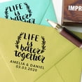thumbnail image 4 of Printtoo Personalized&nbsp;Rubber Stamp Wedding Favor Round Stamp Life Is Better Together Wood Mounted Custom&nbsp;Stamper-1.57 Inches Diamater, 4 of 4