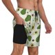 thumbnail image 2 of Balery Green Avocado Bañador para hombre, shorts de playa de secado rápido con entrepierna y forro de compresión-3X-Large, 2 of 6