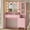 Pink, variant on Toogaho Vanity Set with Lighted Mirror & Charging Station,Vanity Table Makeup Desk with Glass Door & 6 Drawers & 5 Shelves for Bedroom,Pink