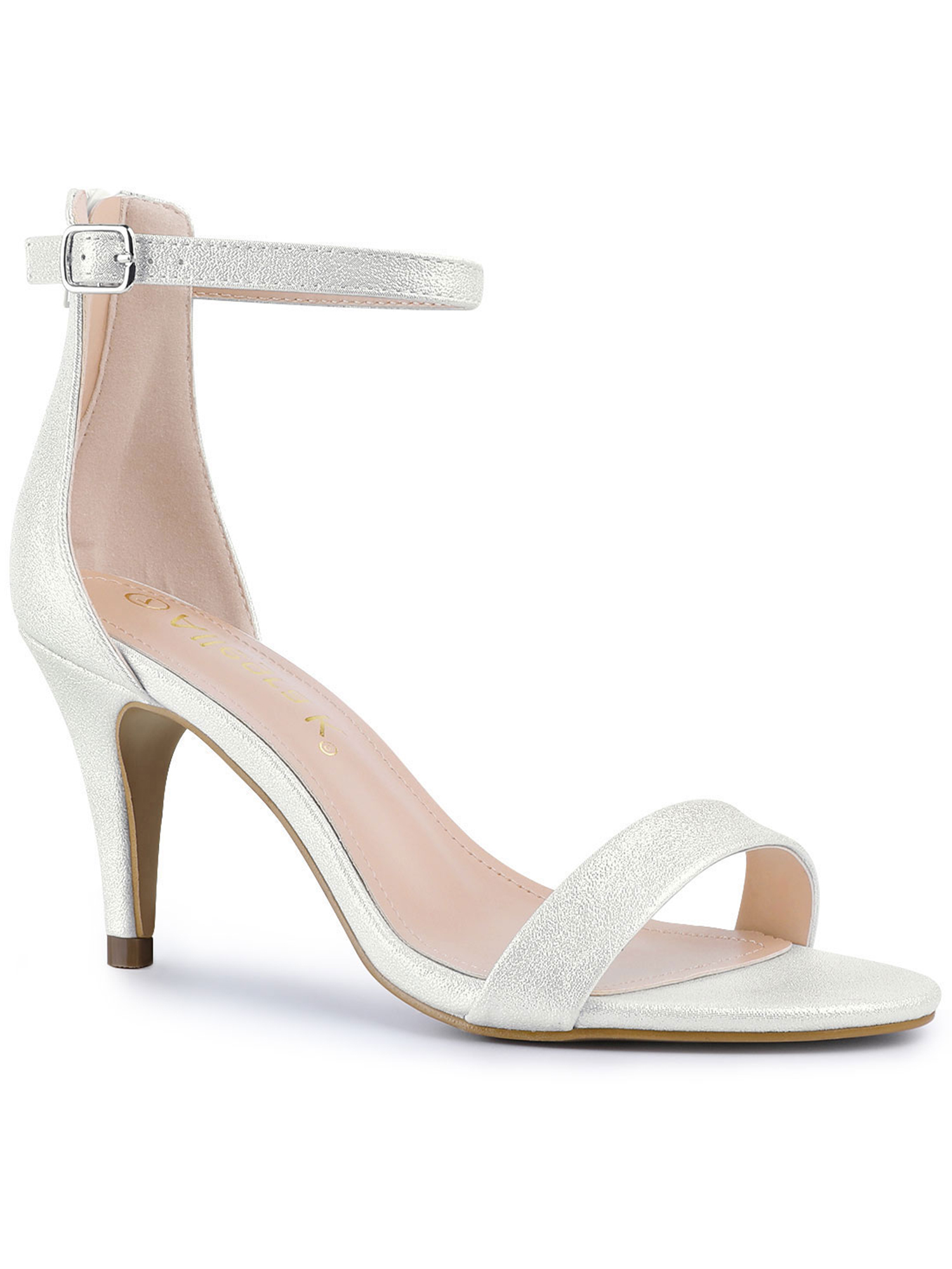 kitten heel sandals silver