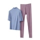 thumbnail image 3 of TaTaai Womens high neck pajama set, 3/4 sleeves, solid color modal, casual trendy, breathable skin-friendly, comfortable fit, great for spring & autumn bedtime & relaxation Gift, 3 of 5