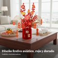 thumbnail image 5 of Abbraccia Arreglo de contenedor de felpa rojo y dorado, centro de mesa Año Nuevo, set festivo listo, decoración para hogar o boda, 5 of 5