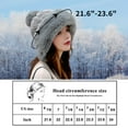 thumbnail image 6 of Holzlrgus Winter Beanie Hats for Women Warm Knit Skull Cap Bomber Hat with Fur Pompom Russian Ushanka Trapper Hat Ear Cover, 6 of 6