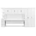 thumbnail image 5 of Harper & Bright Designs Twin Size Murphy Bed with Wardrobe and Cabinet, Wooden Twin Cabinet Bed Wall Bed with Desk, Folding Wall Chest Bed for Guest Room Office, White, 5 of 18
