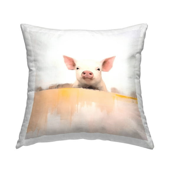 Stupell Industries Baby Farm Pig Decorative Printed Throw Pillow, 18 x 18
