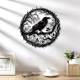 thumbnail image 5 of Arte de pared de metal con forma de pájaro cuervo, escultura decorativa de pared con forma de cuervo, diseño único para decoración del hogar, jardín, cocina y balcón, 5 of 5