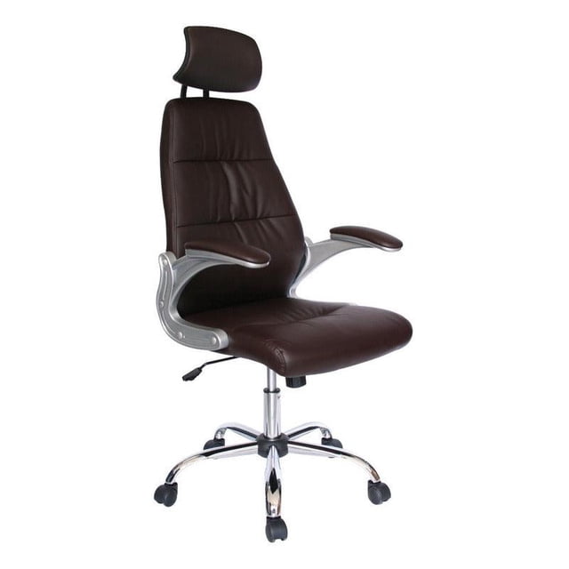 Silla de Escritorio Ejecutiva Offiho Ergonómica con Cabecera Reclinable tapiz Soft revolving leather color chocolate