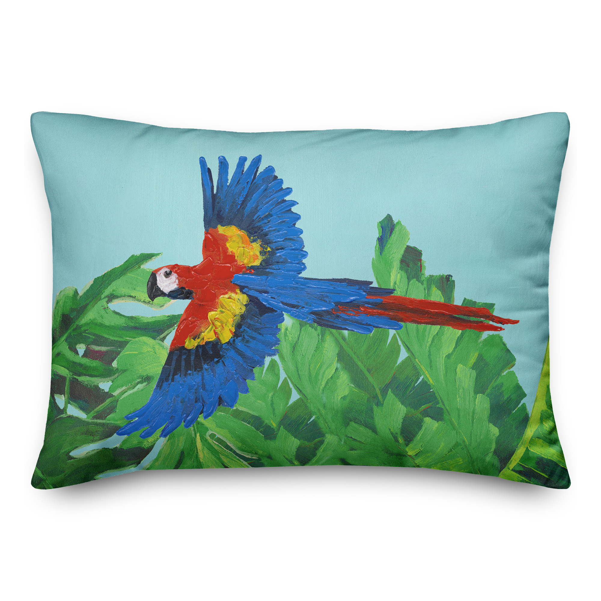 Creative Products Flying Colorful Parrot and Ferns 14x20 Indoor / Outdoor Pillow