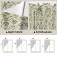 thumbnail image 3 of Sage Green Flowers Kitchen Window Curtains, Swag Curtains Valance for Bedroom Living Room Bathroom, Rustic Pastoral Botanical Floral Leaf Rod Pocket Window Curtain Block Drapes 2 Panels 36"x36", 3 of 9