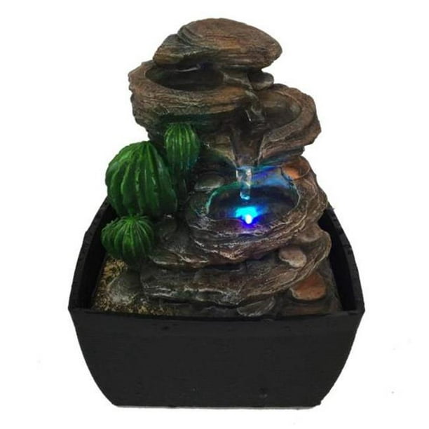 SereneLife SLTWF50LED Décoration de Fontaine d'Eau de Table avec LED
