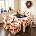 thumbnail image 6 of Christmas Tablecloth With 1 Chair Covers Waterproof Stain Polyester Dining Table Cover And Elastic Chair Slipcovers Holiday Party Decor With Snowflake, 6 of 6