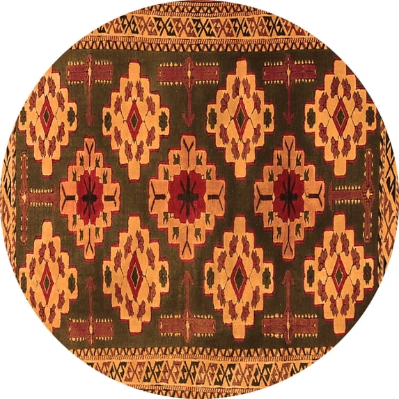 Ahgly Company Indoor Round Persian Orange Traditional Area Rugs, 7' Round
