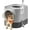 Dove Gray + Slat Gray, variant on Cat Litter Box with Lid, XL Enclosed Litter Box with Slide-Out Tray, Scoop, Brush, Anti-Tracking, for Cats of Different Sizes, Oatmeal and Warm Gray UPPT002G01