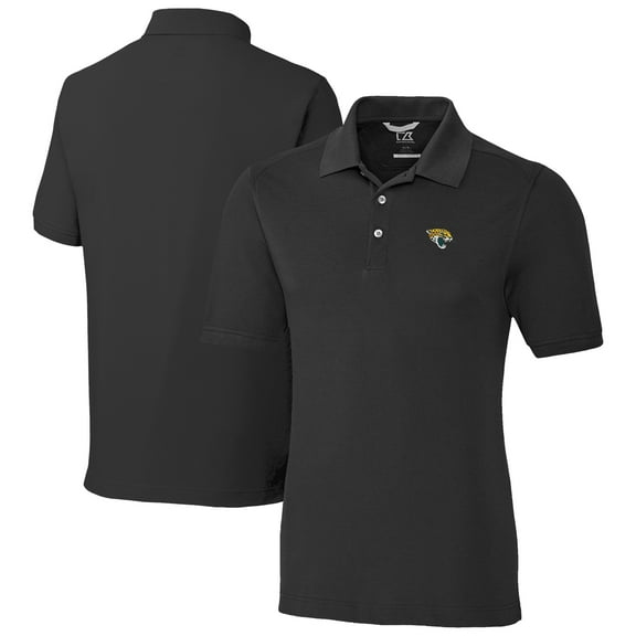 Men's Cutter & Buck Black Jacksonville Jaguars Advantage Eco Pique DryTec Tri-Blend Polo