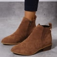 thumbnail image 3 of B91xZ Bottes de Combat Mode Chelsea Confort Talon Bas Bottines, Marron 7, 3 of 5