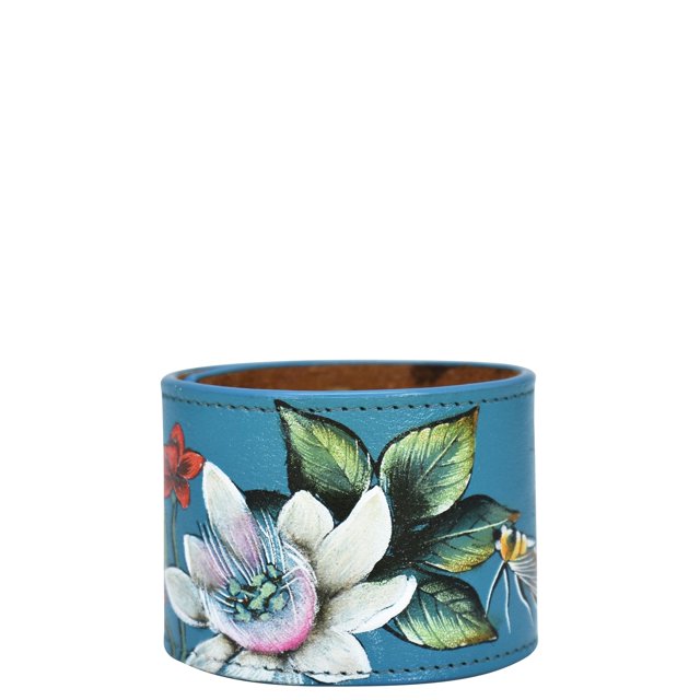 Anuschka Painted Leather Cuff | Hand Painted Original Artwork | Royal Garden