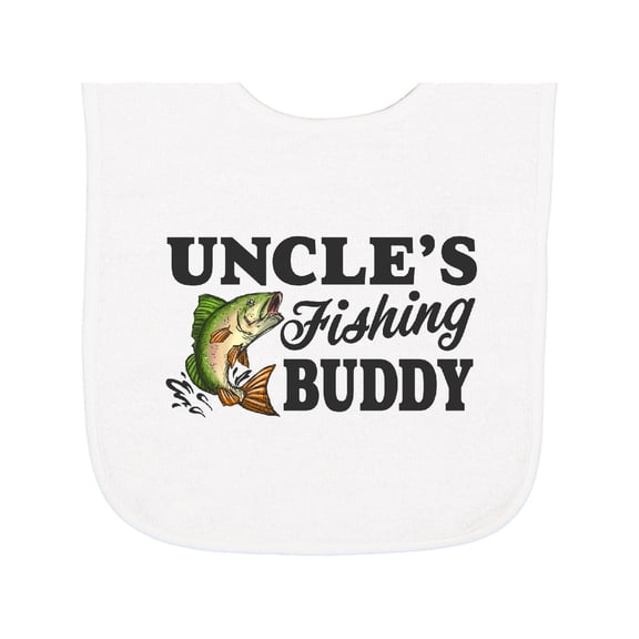 Inktastic Uncle's Fishing Buddy Baby Terry Cloth Bib