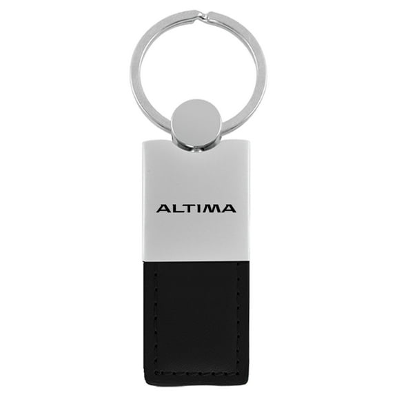 Nissan Altima Duo Rectangular Leather Key Chain (Black)
