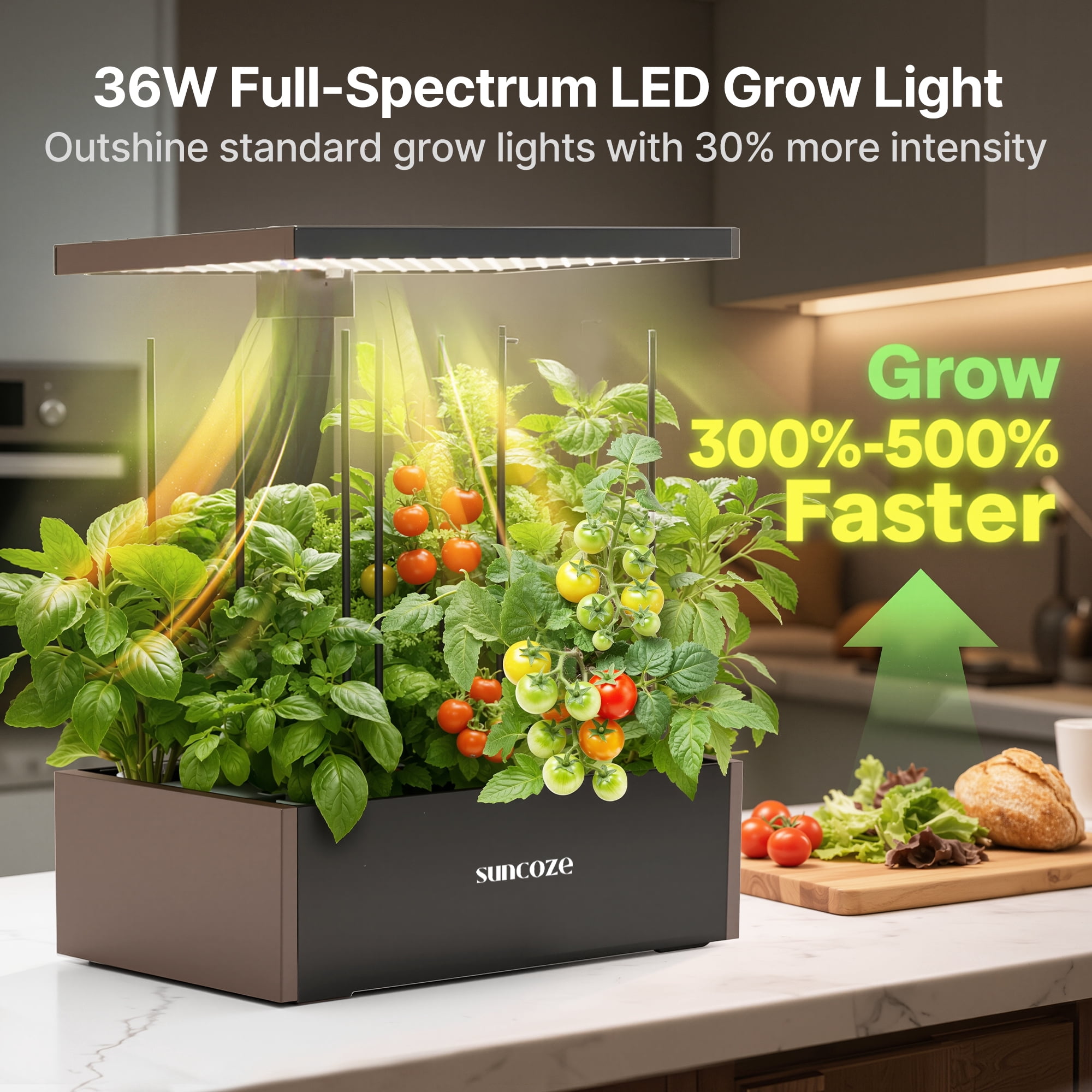 SUNCOZE 20 Pod Hydroponic Growing System, Indoor Herb Garden with