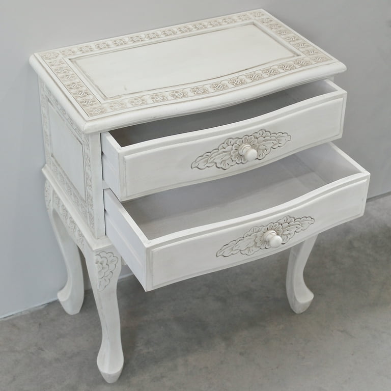 International Caravan Carved Two Drawer Table International Caravan Carved Two Drawer Table