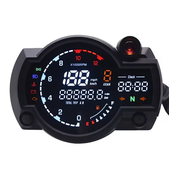 3. Advanced 12V Motorcycle Dashboard with Integrated Speedometer, & ABS Display