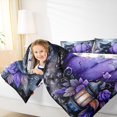 thumbnail image 3 of jejeloiu Cartoon Pet Cat Queen Comforter Set,Halloween Theme Pumpkin Bedding Sets,Purple Flower Floral Bedding Comforter Set For Boys Kids,Super Cozy Room Decorative Reversible,3-Piece, 3 of 7