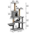 thumbnail image 3 of ZephyPaws 52in 5-Level Cat Tree Towers for Large Cat with Scratching Post,Condo,2 Perches,Gray, 3 of 8