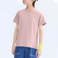 thumbnail image 7 of Amidoa Girls Short Sleeve Crewneck Summer T Shirts Cotton Casual Kids Tops Pink Size 11, 7 of 7