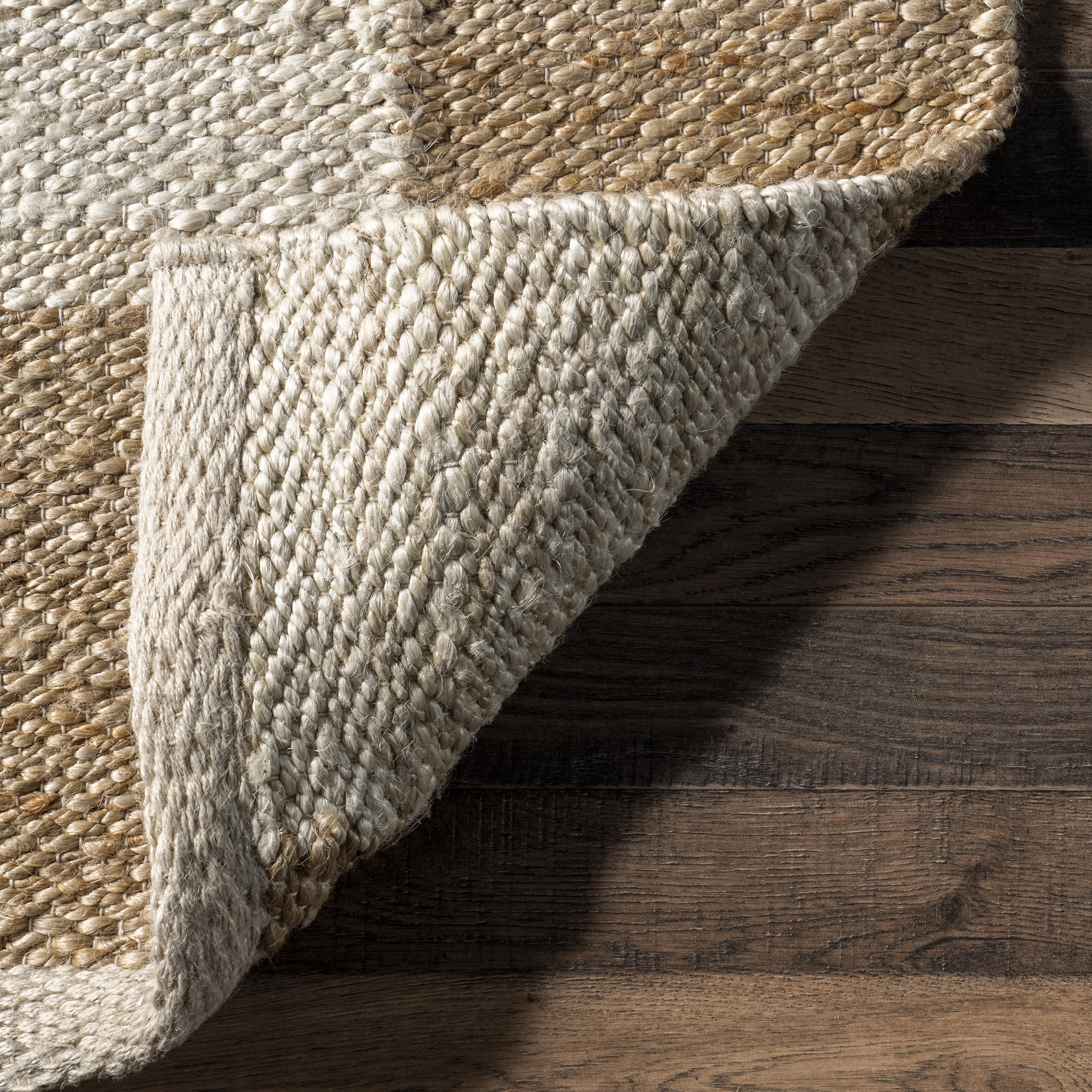 nuLOOM Christana Traditional Checkered Jute Area Rug, 5' x 8', Ivory