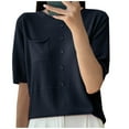 thumbnail image 2 of SwiftWear T-Shirts Décontractés à Manches Courtes pour Femmes avec Poche Col Rond en Coton Blouse, Coupe Ample Basique pour l'Été, Grande Taille & Régulier, 2 of 3