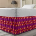 thumbnail image 1 of Abstract Bed Skirt, Colorful Geometric Pattern with Hatched Squared Motif Print, Elastic Bedskirt Dust Ruffle Wrap Around for Bedding Decor, 4 Sizes, Dark Magenta Multicolor, by Ambesonne, 1 of 2