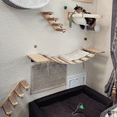 thumbnail image 3 of Wooden Cat Climbing Shelves Wall Mounted Cat Tree Sisal Scratching Post Pedal Hammock Indoor Kitten Playground Cats Accessories, 3 of 10