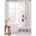 thumbnail image 3 of Sheer Curtains 96 Inches Long, Independence Day Semi Sheer Curtains Light Filtering Window Treatment, 4th of July Red Blue Striped Stars Beige Privacy Voile Drapes for Living Room Bedroom 52x96 Inch, 3 of 7