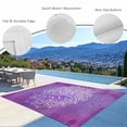 thumbnail image 3 of Boho Floral Outdoor Rug for Patio/Deck/Porch, Non-Slip Large Area Rug 5 x 7 Ft, Purple Flowers Vintage Bohemian Watercolor Indoor Outdoor Rugs Washable Area Rugs, Reversible Camping Rug Carpet Runner, 3 of 8