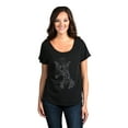 thumbnail image 2 of Thread Tank Hipster Giraffe Women's Relaxed Slouchy Dolman T-Shirt Tee Heather Black Small, 2 of 4