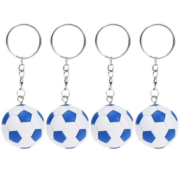 KAKOWELY 4 llaveros de fútbol, colgantes para llaves, recuerdo de partido de fútbol, regalo