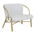 thumbnail image 3 of Safavieh Dandra Outdoor Modern Herringbone Rattan Settee, 3 of 9
