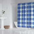 thumbnail image 2 of Blue and White Grid Pattern Shower Curtain 84"x72" ,Bathroom Decorative Shower Curtains Set with 12 Hooks,Modern Waterproof Washable Shower Curtain, 2 of 6