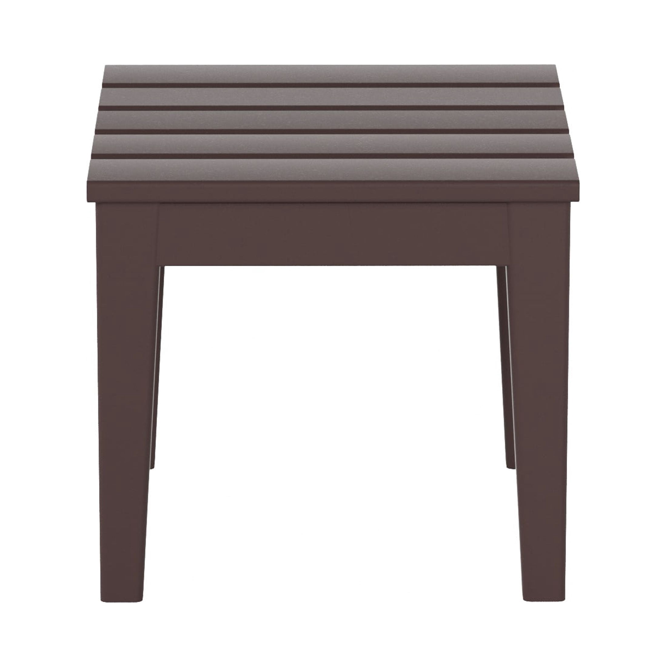 WestinTrends Ashore Oversized Outdoor Side Table, 18 Inch All Weather Poly Lumber Adirondack Patio Side Table Square End Table, Dark Brown