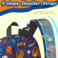 thumbnail image 5 of Football and Baseball Navy Pattern 17" School Backpacks for Teens,Waterproof Oxford Fabric,S-Shape Padded Straps for School,Travel,Hiking,Camping, 5 of 6