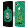 thumbnail image 1 of Head Case Designs Officially Licensed Harry Potter Deathly Hallows I Slytherin Crest Leather Book Wallet Case Cover Compatible with Google Pixel 3a, 1 of 6