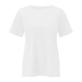 thumbnail image 6 of Womens T Shirts Loose Fit Summer Tops Casual Crew Neck Solid Color Short Sleeve Shirt Women's T-Shirts Graphic Tees White XXL, 6 of 6