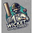 thumbnail image 2 of Cricket Sports Wicket Good Time Adult Heather Gray Crew Neck Short Sleeve Tee-Medium, 2 of 4