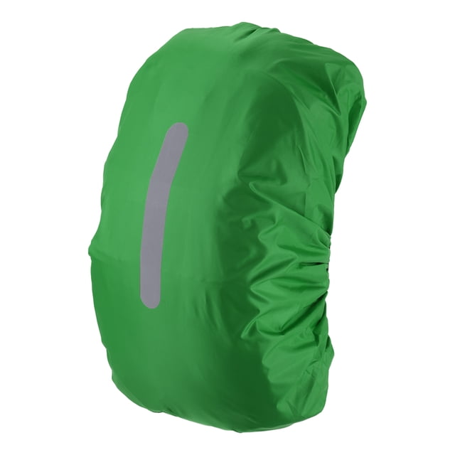 Unique Bargains 55-65L Waterproof Backpack Rain Cover with Vertical Reflective Strap, L, Light Green