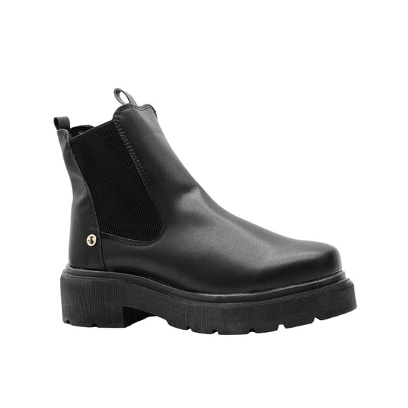 Botín Para Mujer Shadow® Suela Chunky Elástico En Tela negro 25.5