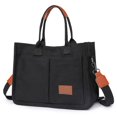thumbnail image 1 of Bolsos de lona para mujer, color liso, gran capacidad, bolsillos exteriores, 2024, 1 of 3