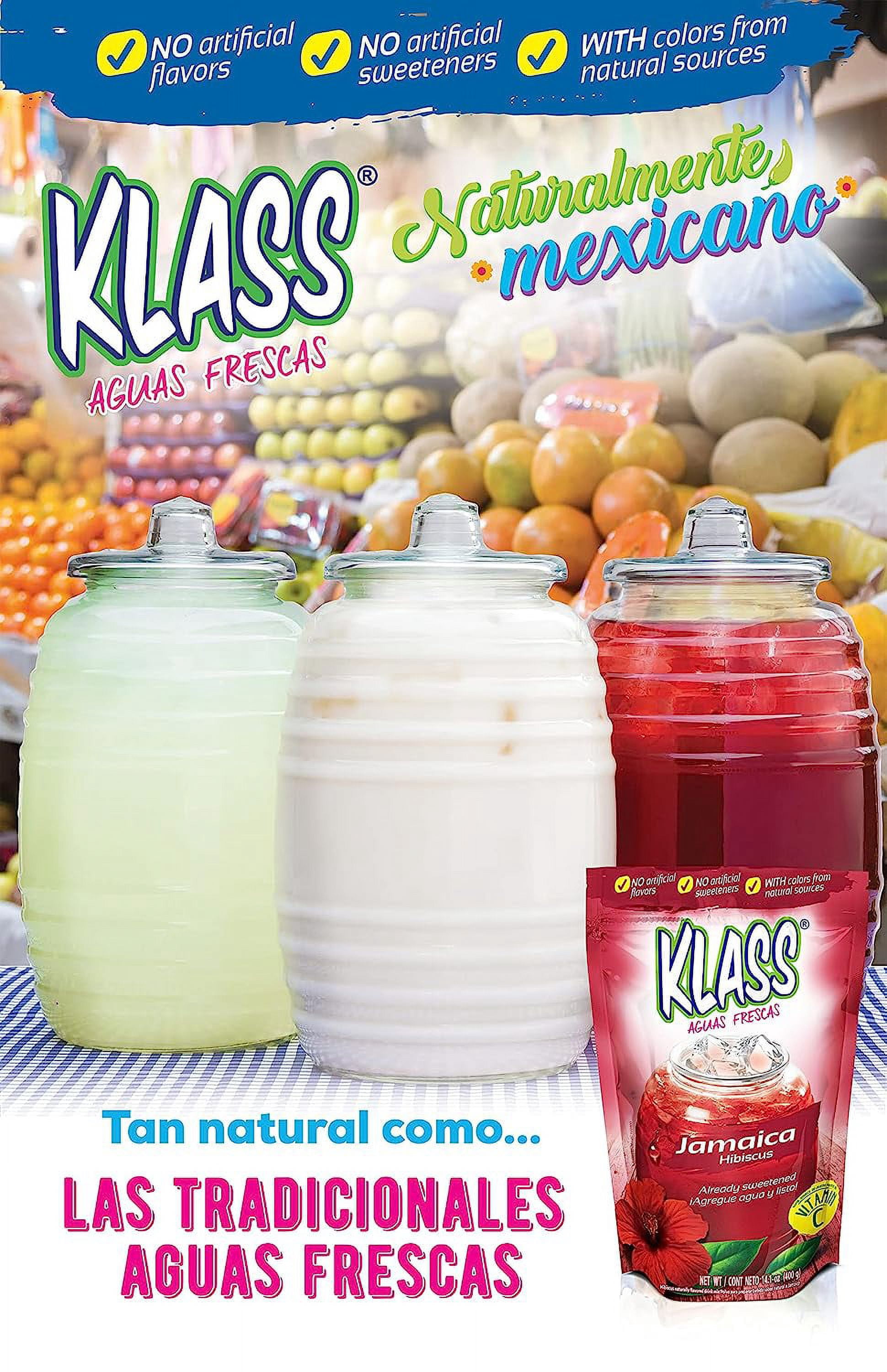 Klass Powdered Drink Mix, Jamaica, 14.1 Oz, 6 Packs